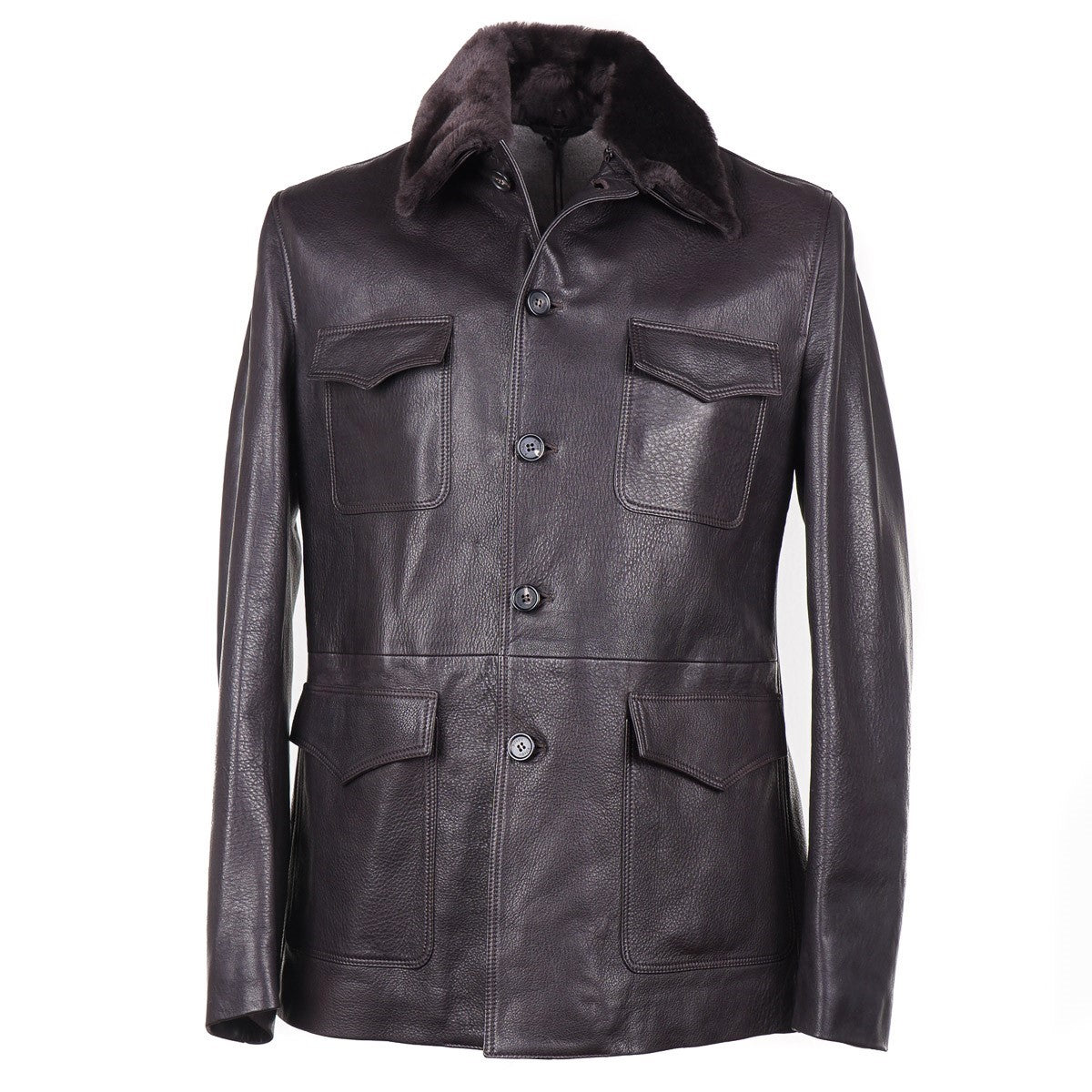 Rifugio Lamb Leather Jacket with Shearling Collar - Top Shelf Apparel