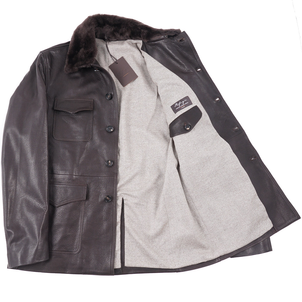 Rifugio Lamb Leather Jacket with Shearling Collar - Top Shelf Apparel
