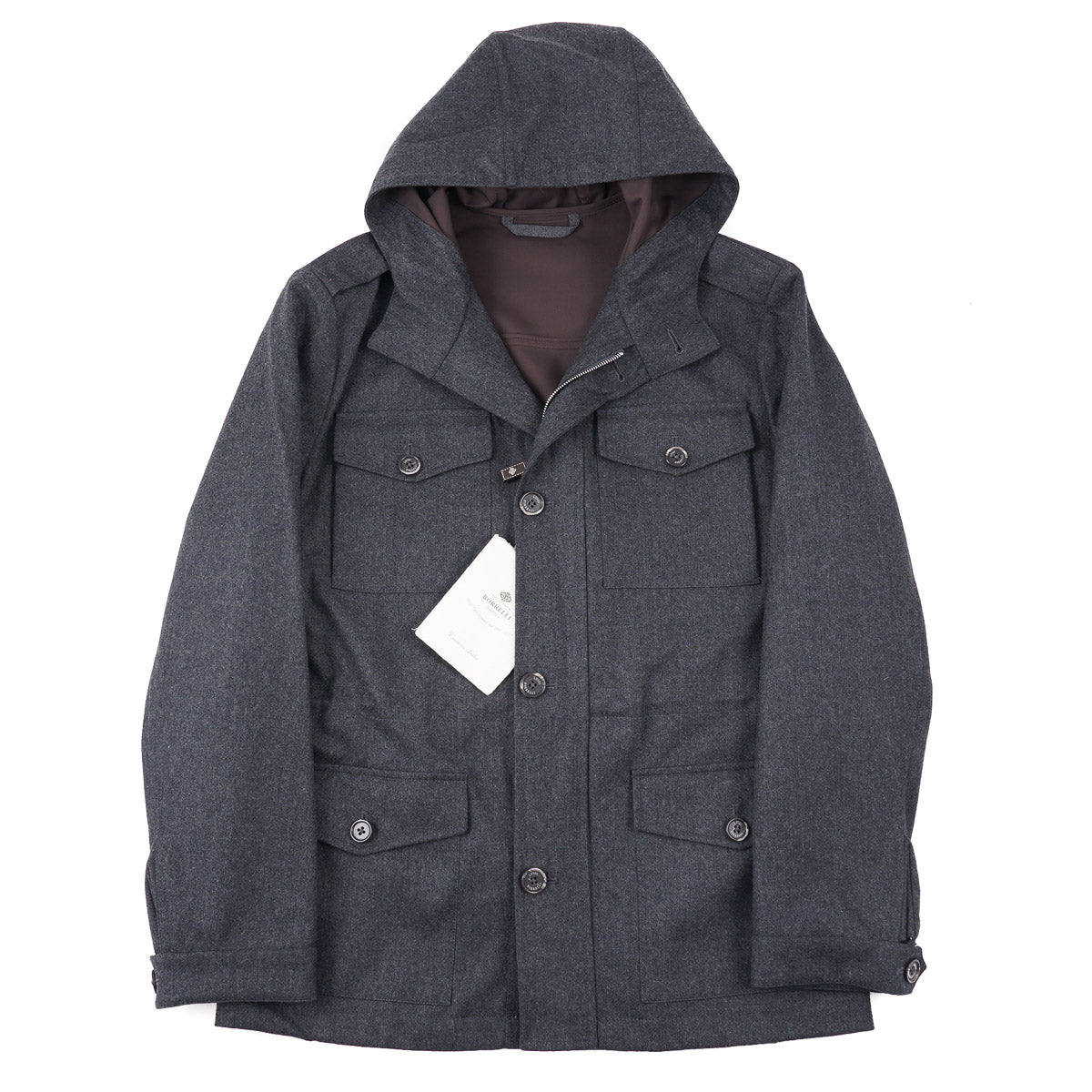 Borrelli Brushed Flannel Wool Field Jacket - Top Shelf Apparel
