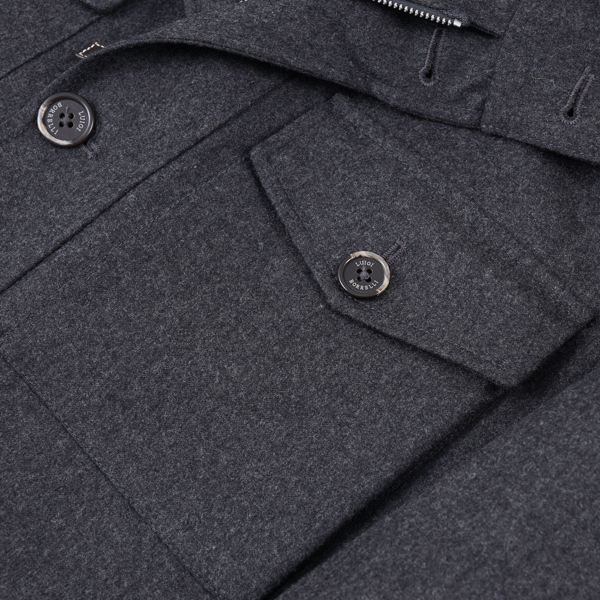 Borrelli Brushed Flannel Wool Field Jacket - Top Shelf Apparel