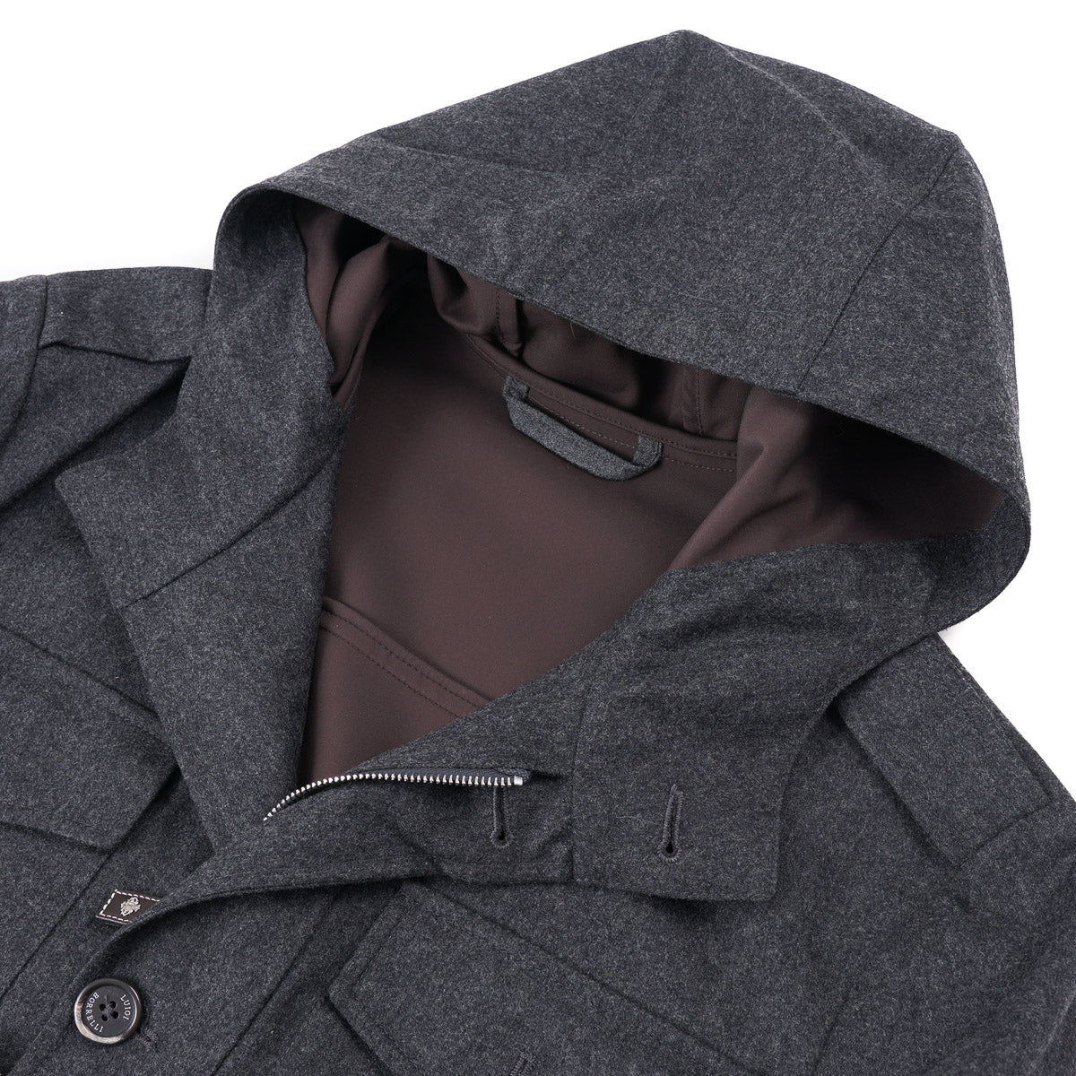Borrelli Brushed Flannel Wool Field Jacket - Top Shelf Apparel