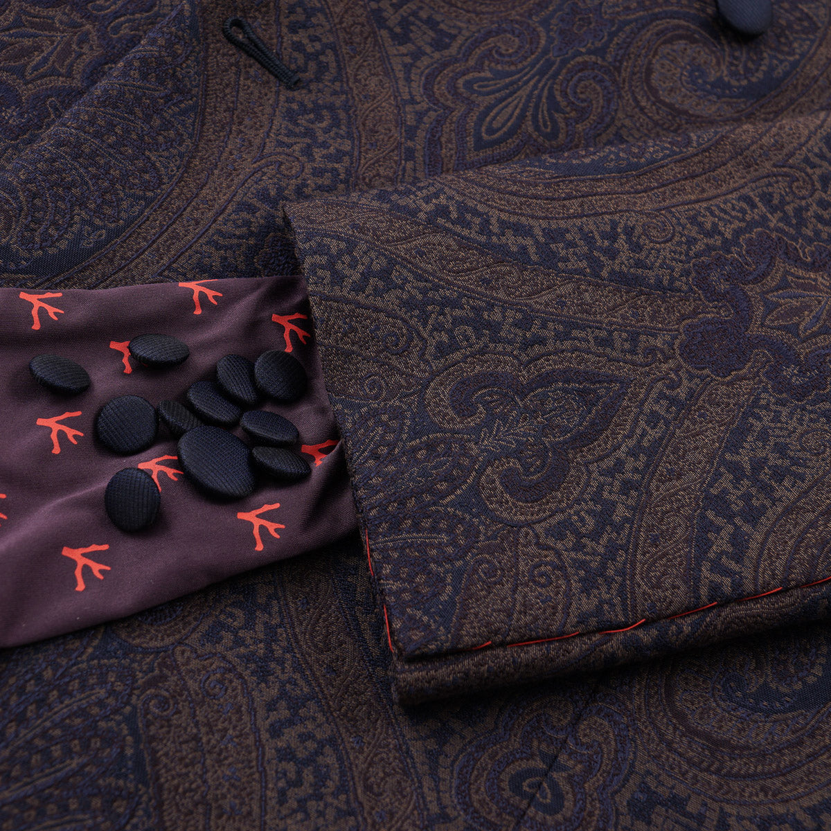 Isaia Paisley Brocade Smoking Jacket - Top Shelf Apparel