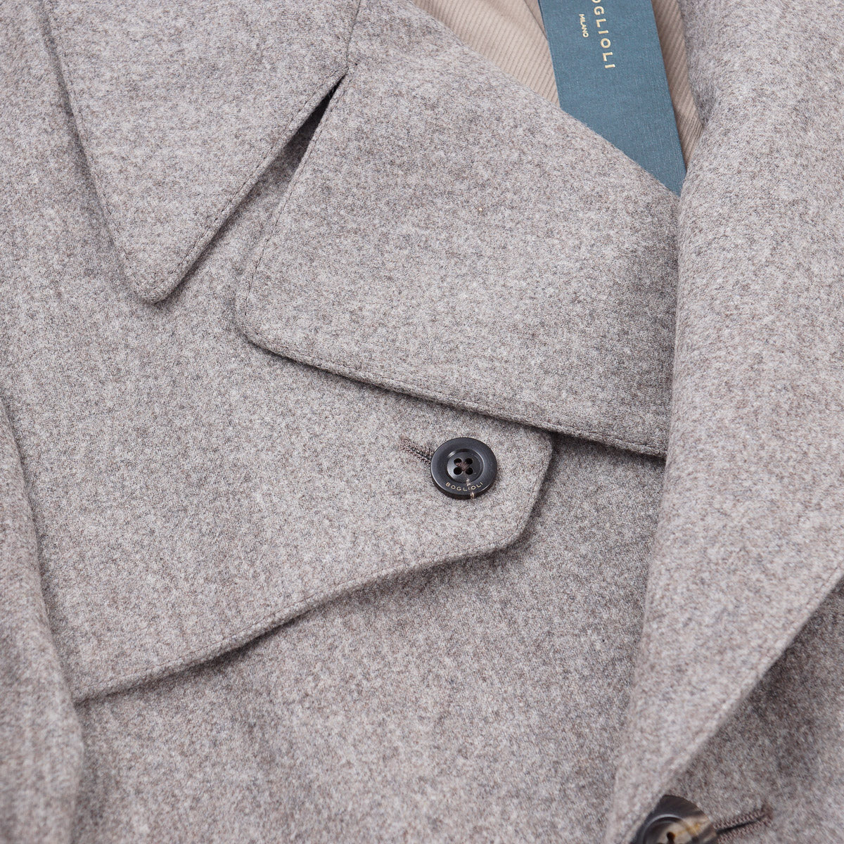 Boglioli Brushed Flannel Wool Overcoat
