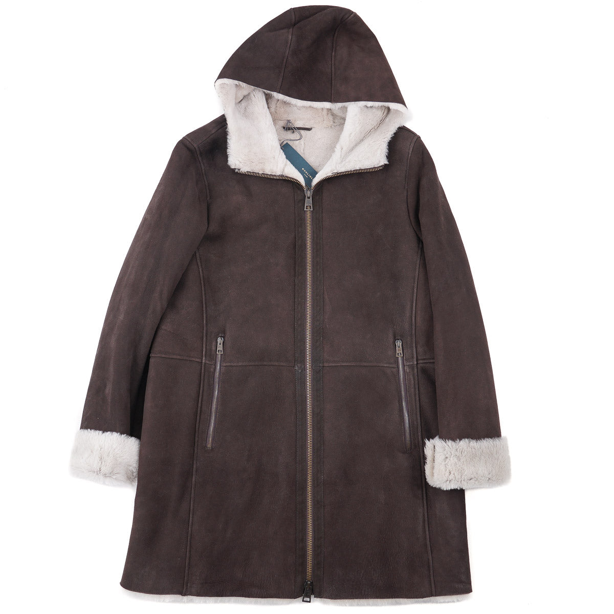 Boglioli Shearling Leather Hooded Parka