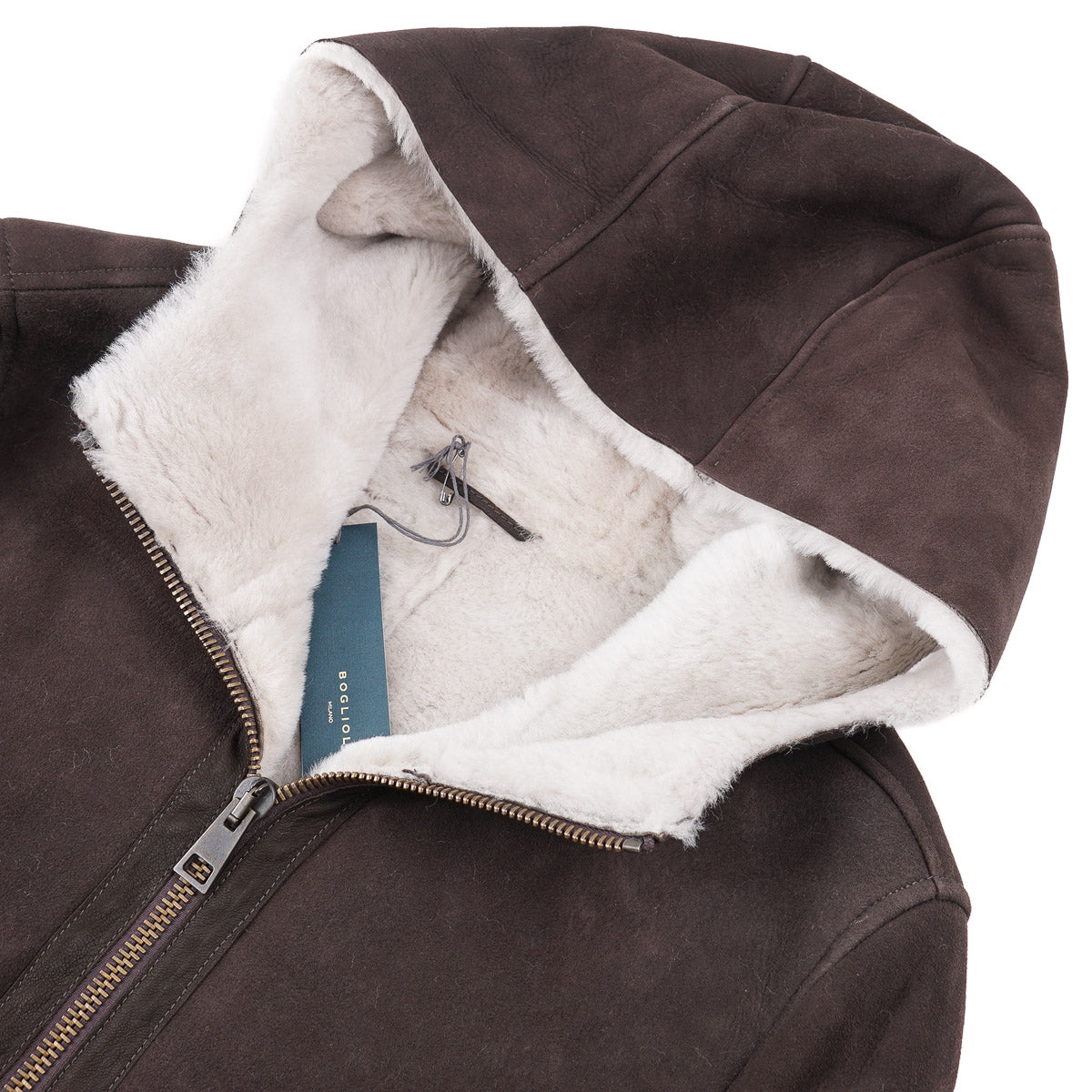 Boglioli Shearling Leather Hooded Parka