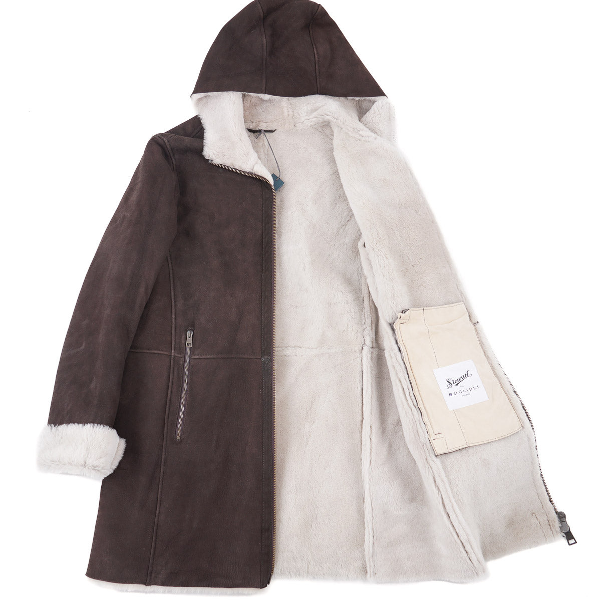 Boglioli Shearling Leather Hooded Parka