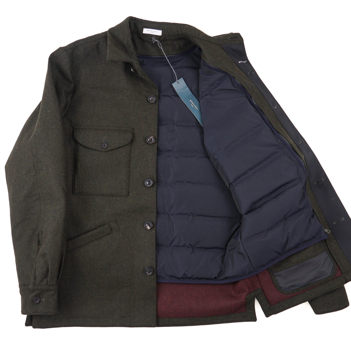 Boglioli Wool Jacket with Quilted Liner