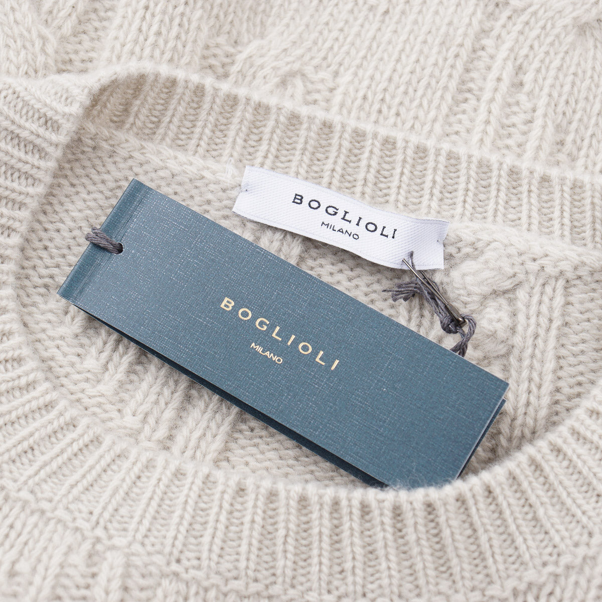 Boglioli Cable Knit Plush Wool Sweater