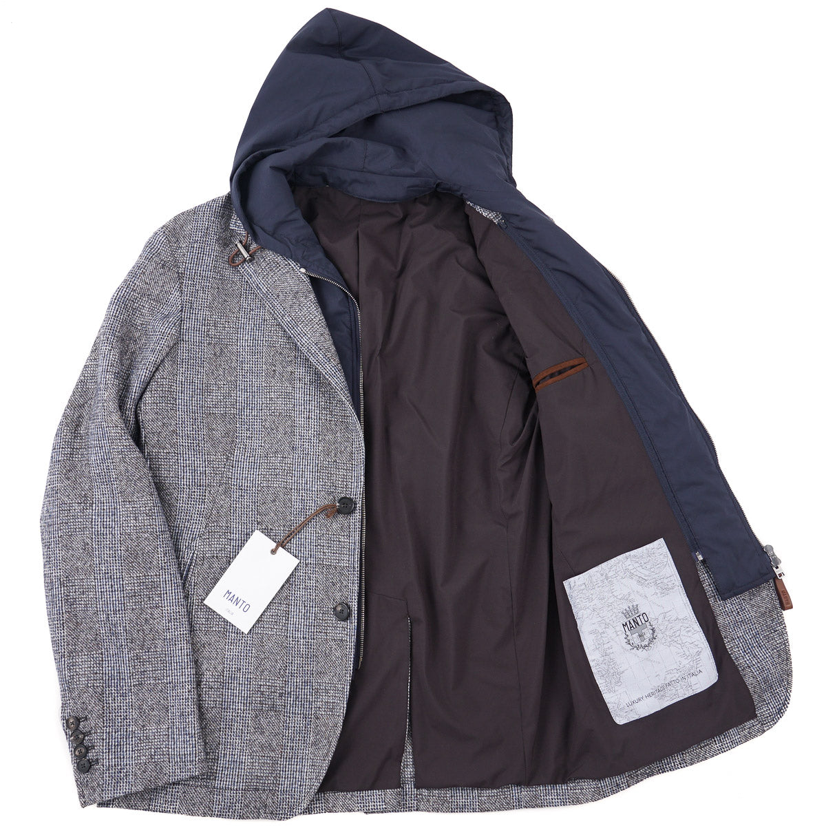 Manto Cashmere Blazer Jacket with Hood
