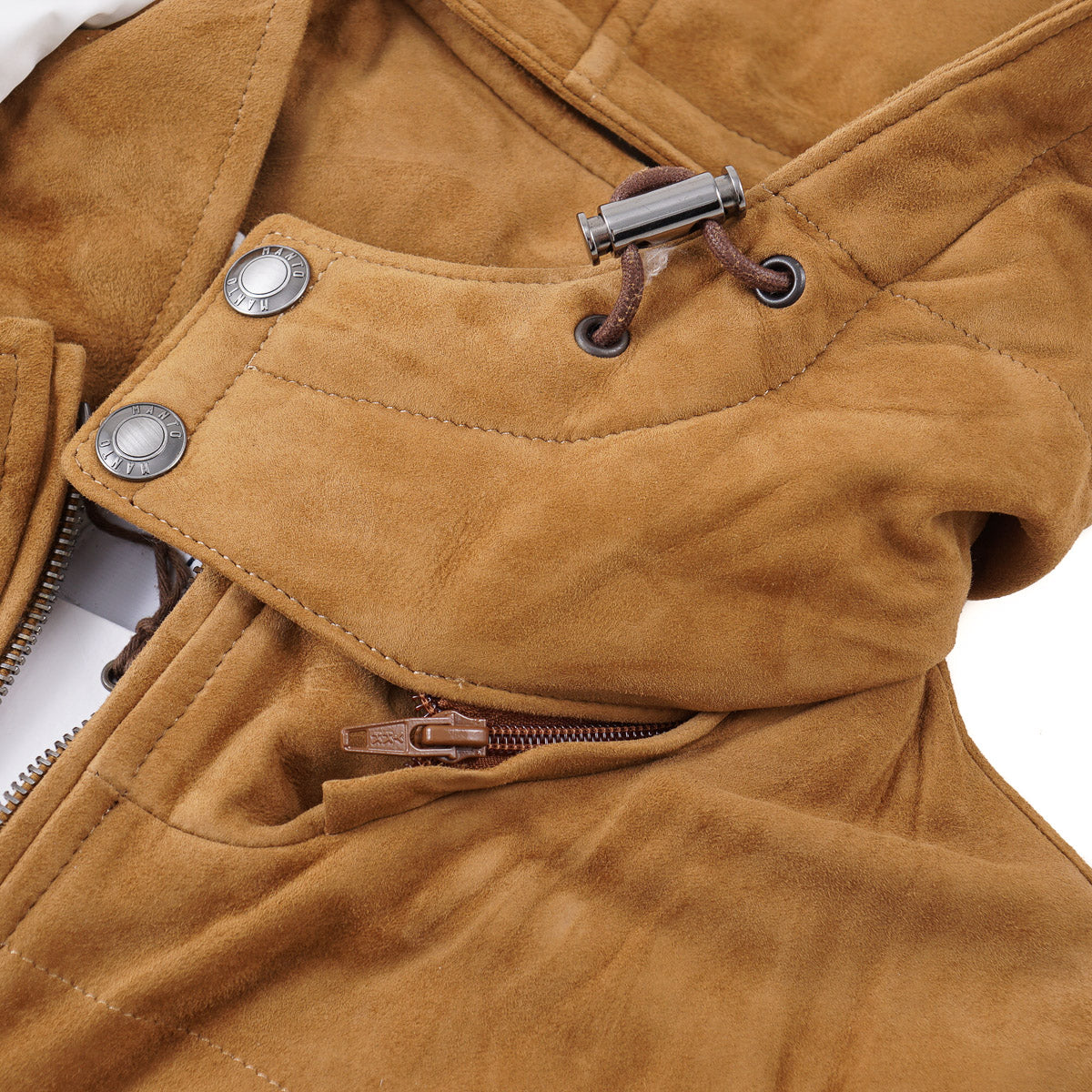 Manto Lambskin Suede Vest with Hood