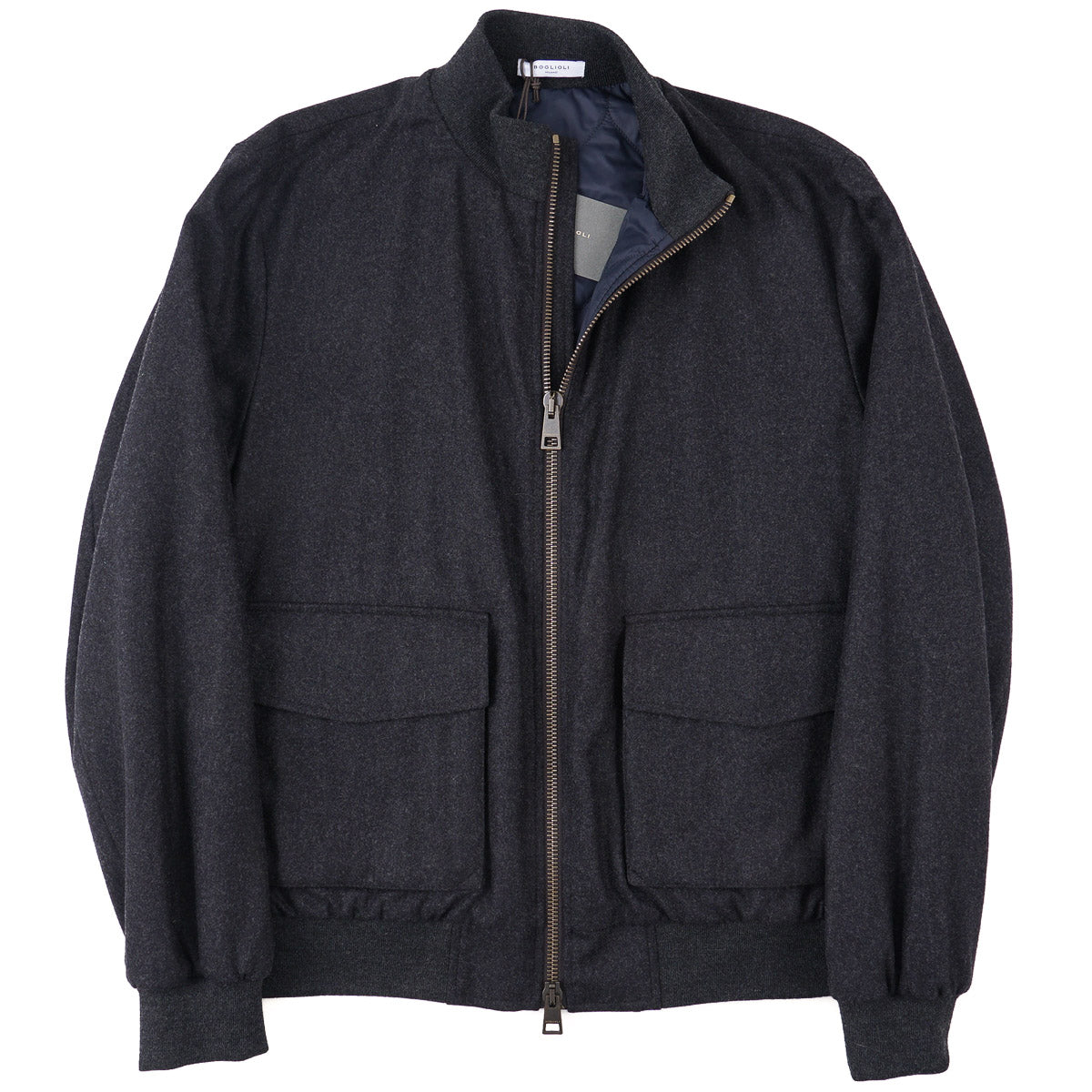 Boglioli Padded Flannel Wool Bomber Jacket