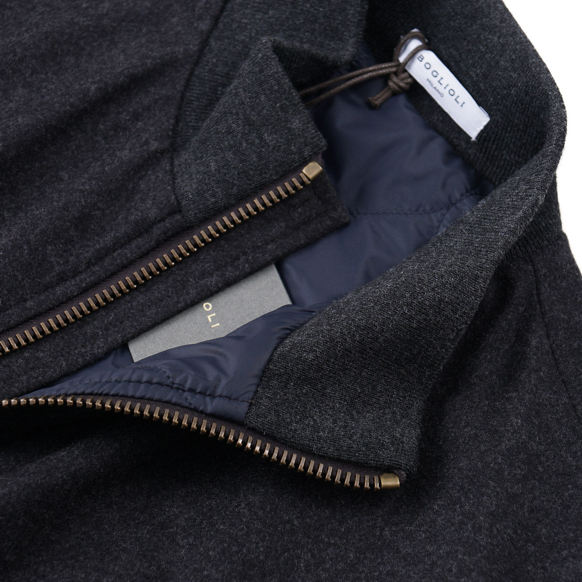 Boglioli Padded Flannel Wool Bomber Jacket