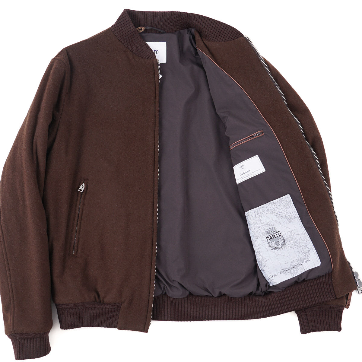 Manto Flannel Cashmere Bomber Jacket