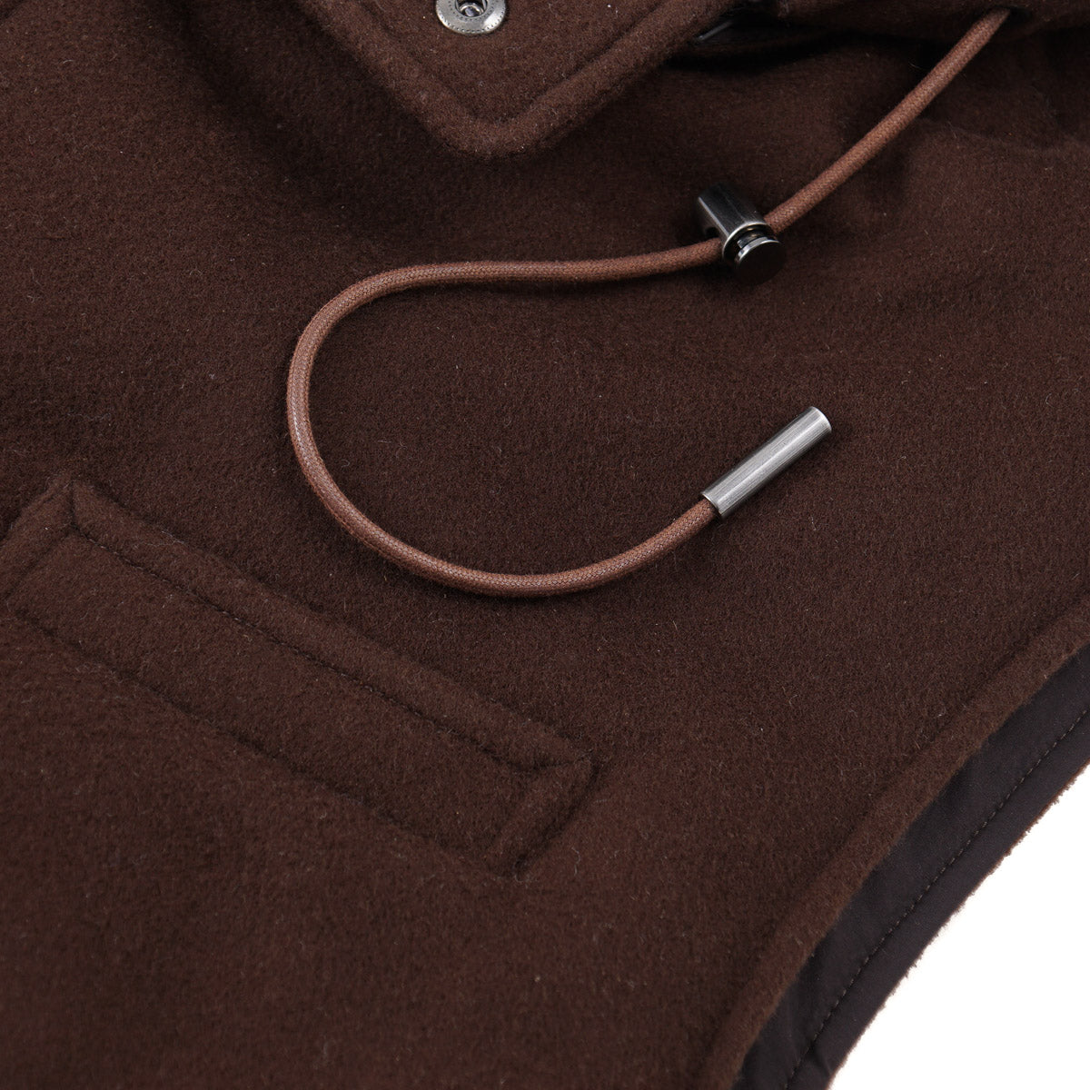 Manto Flannel Cashmere Vest with Hood