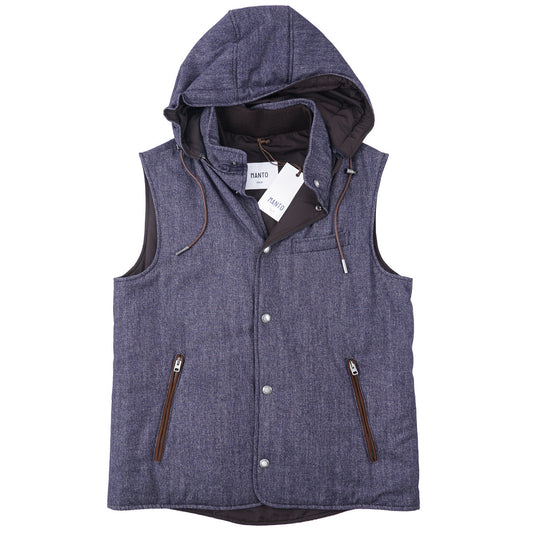 Manto Twill Cashmere Vest with Hood