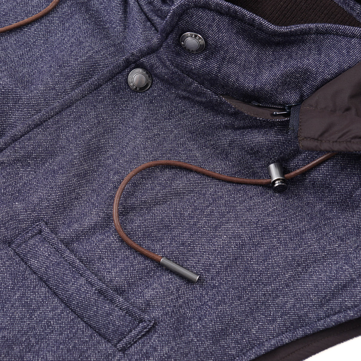 Manto Twill Cashmere Vest with Hood