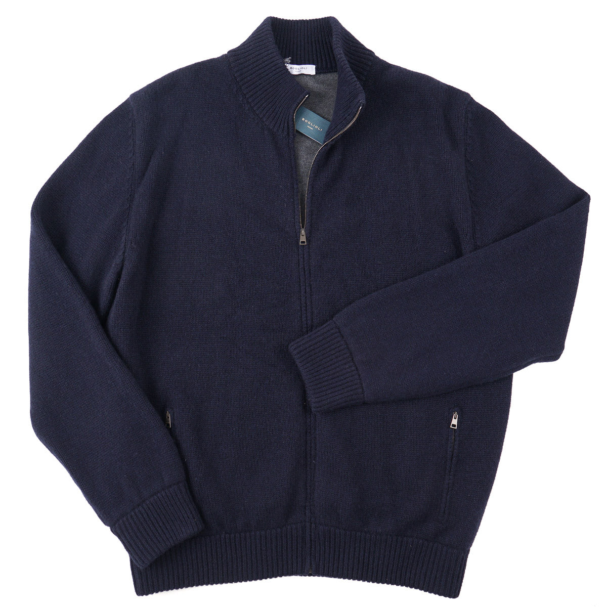 Boglioli Full-Zip Cashmere Bomber Sweater