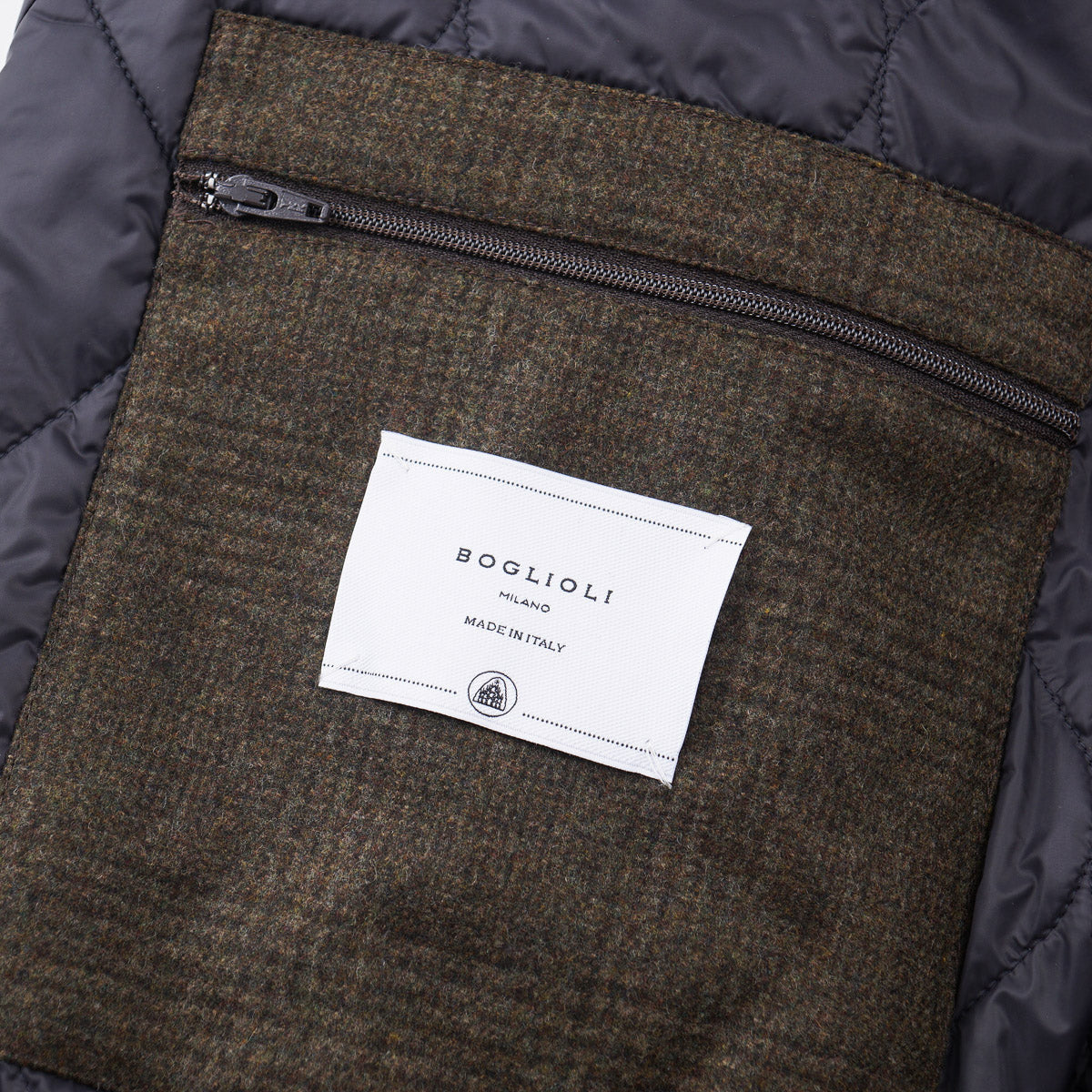 Boglioli Padded Flannel Wool Bomber Jacket