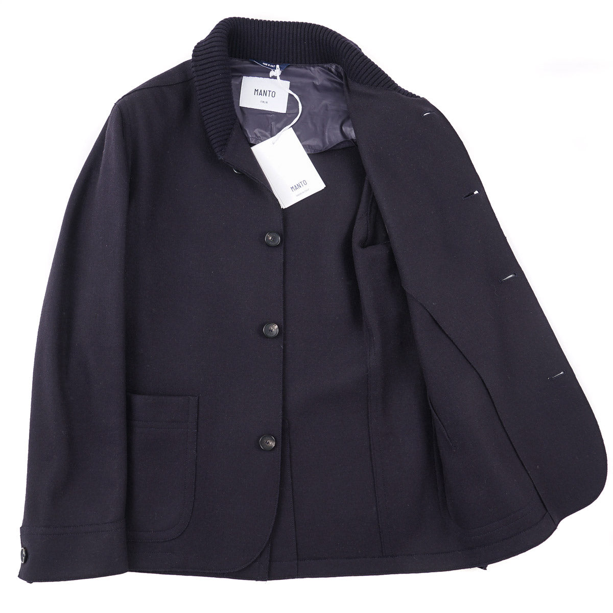 Manto Wool-Cashmere Jacket with Knit Collar - Top Shelf Apparel