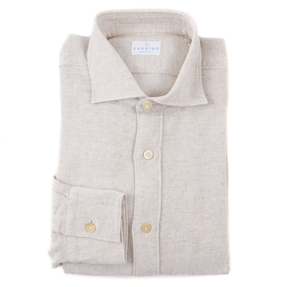 Sannino Slim-Fit Cotton-Wool Shirt