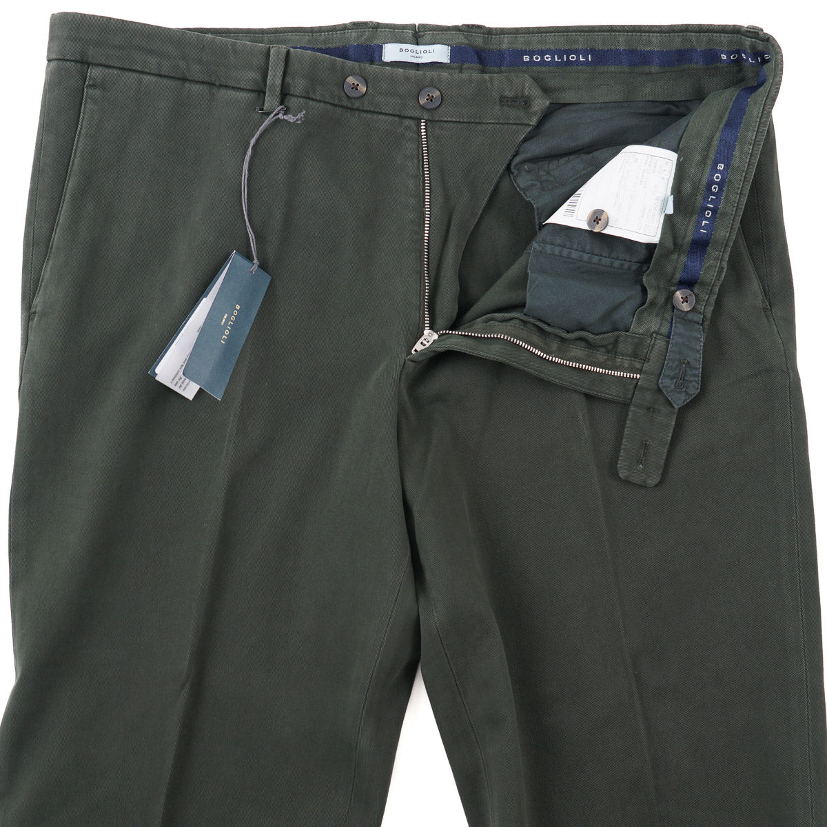 Boglioli Tailored-Fit Twill Cotton Pants