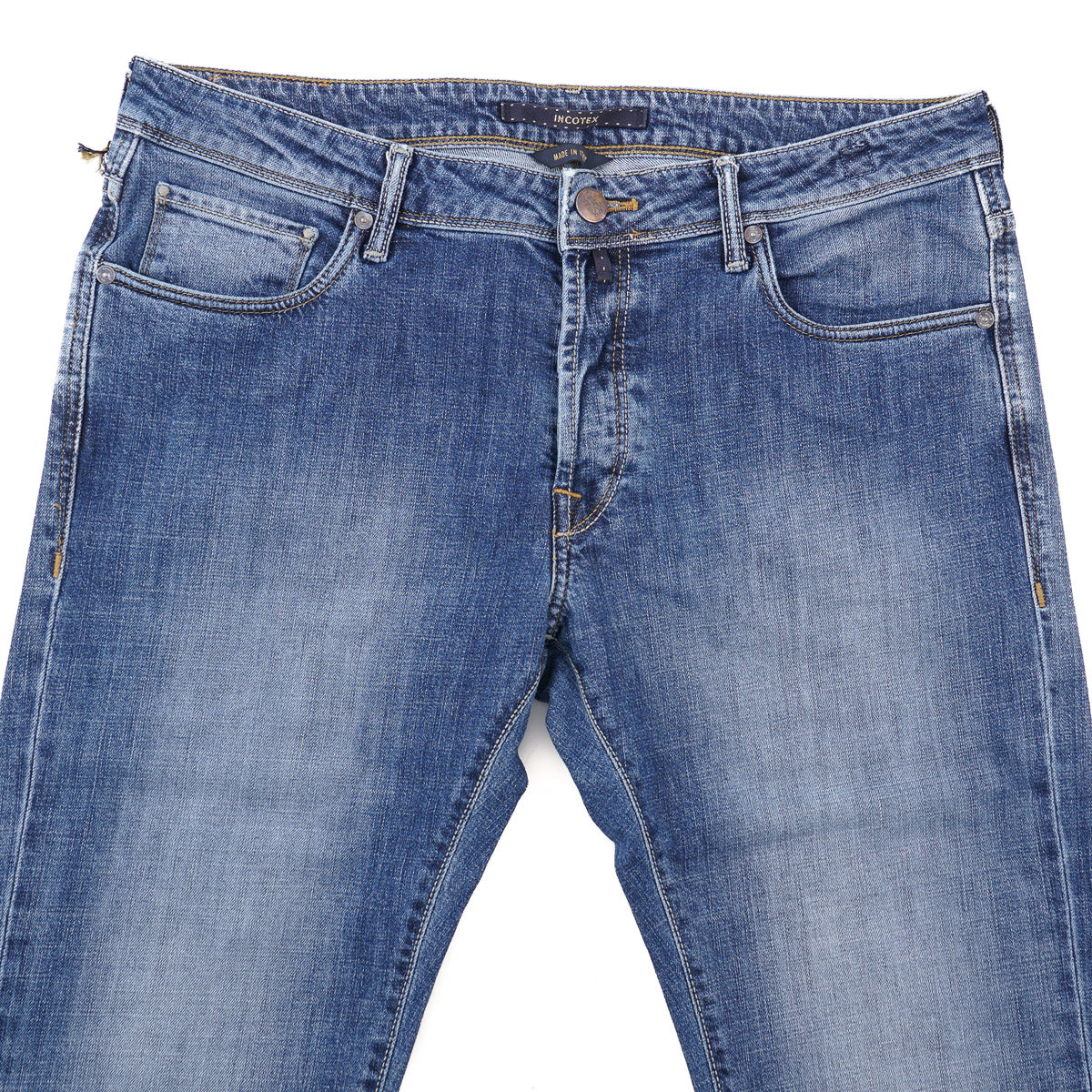 Incotex Slim-Fit Medium Blue Denim Jeans - Top Shelf Apparel