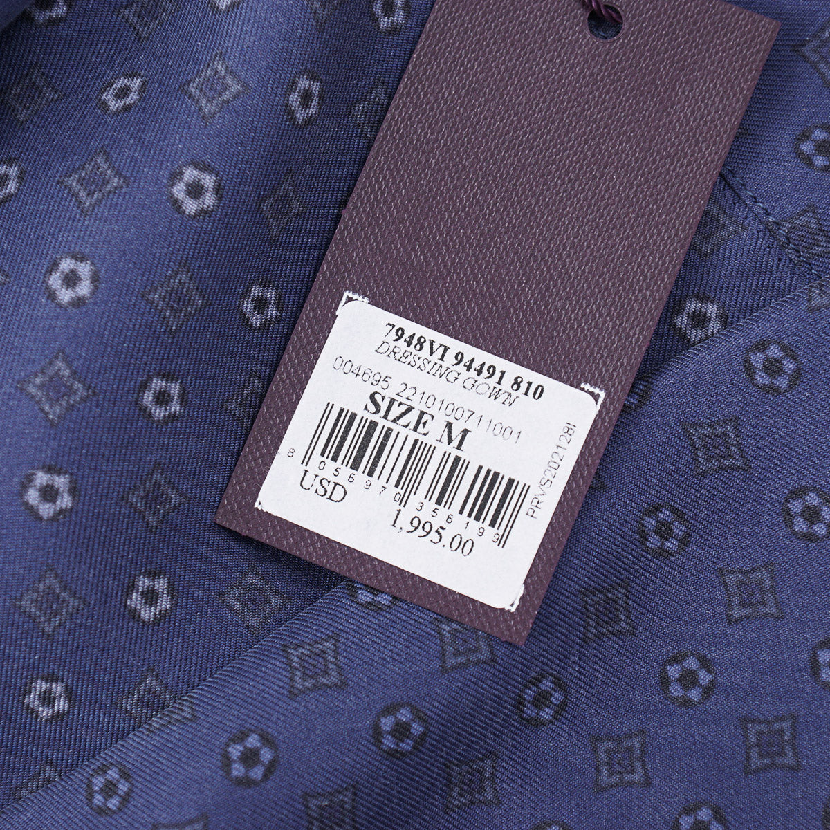 Isaia Printed Silk Belted Robe