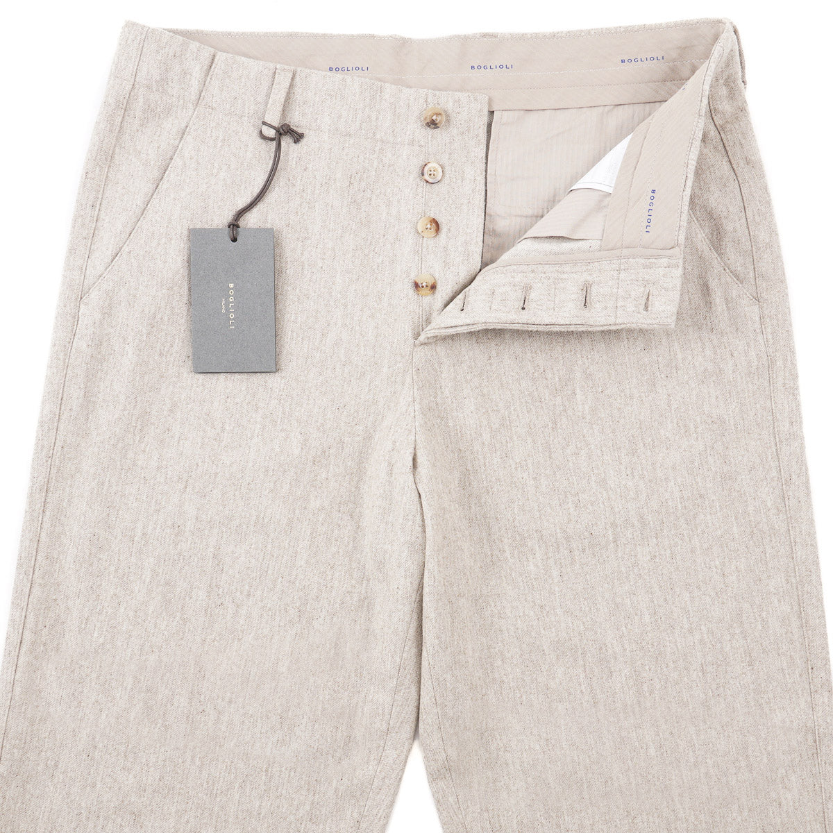 Boglioli Regular-Fit Flannel Wool Pants