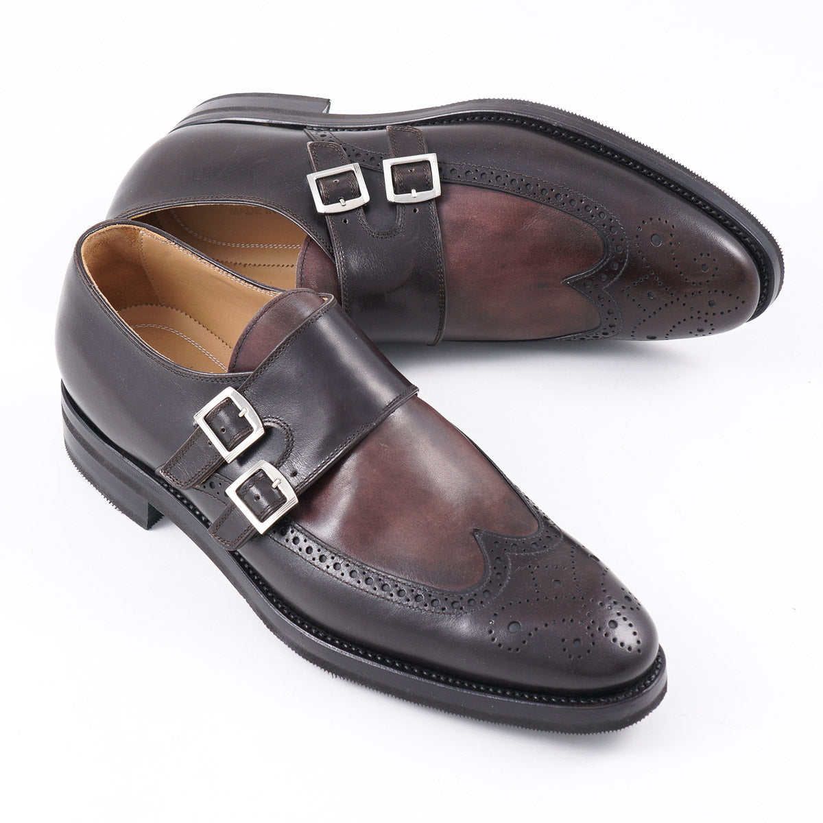 Kiton Burgundy Double Buckle Monk Strap - Top Shelf Apparel