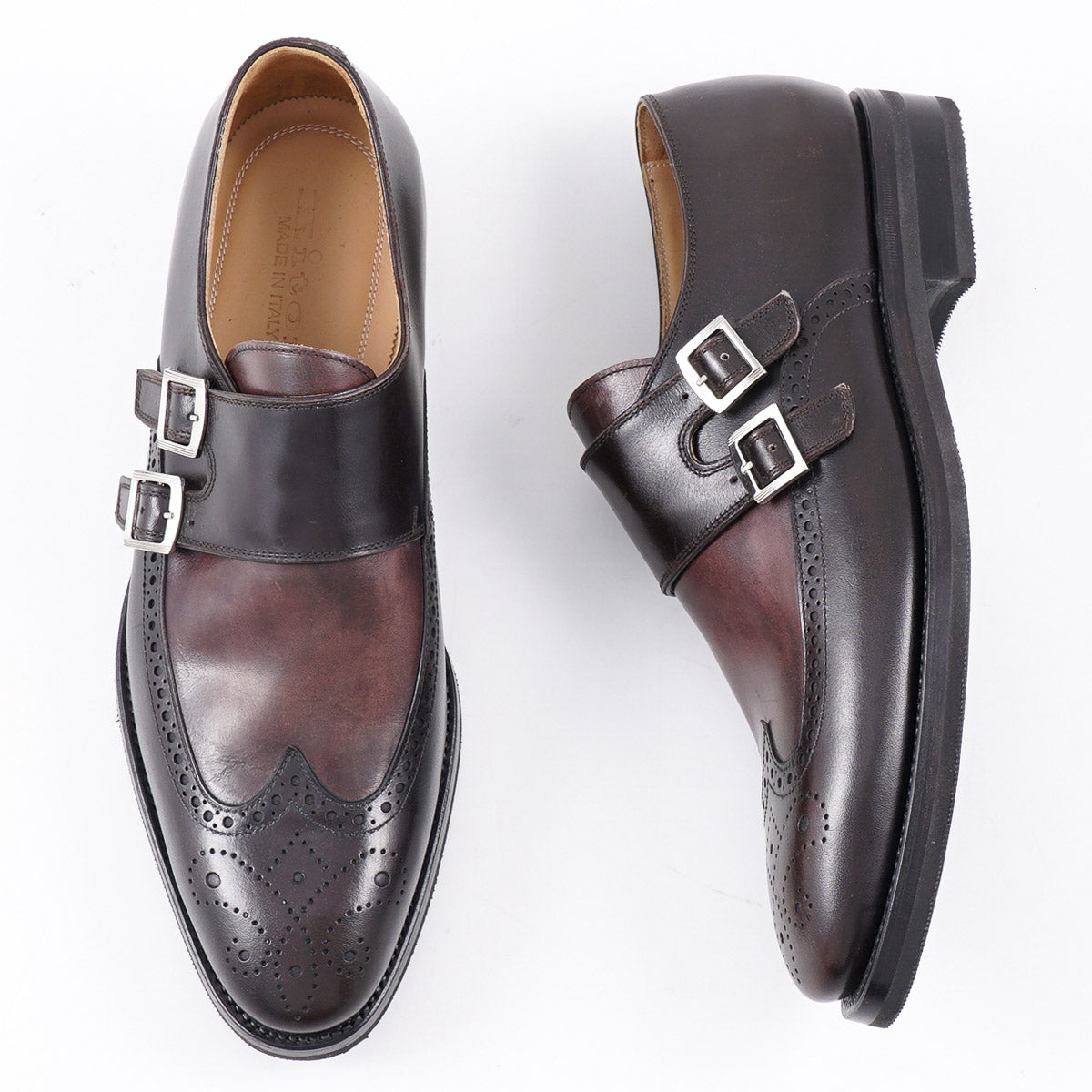 Kiton Burgundy Double Buckle Monk Strap - Top Shelf Apparel