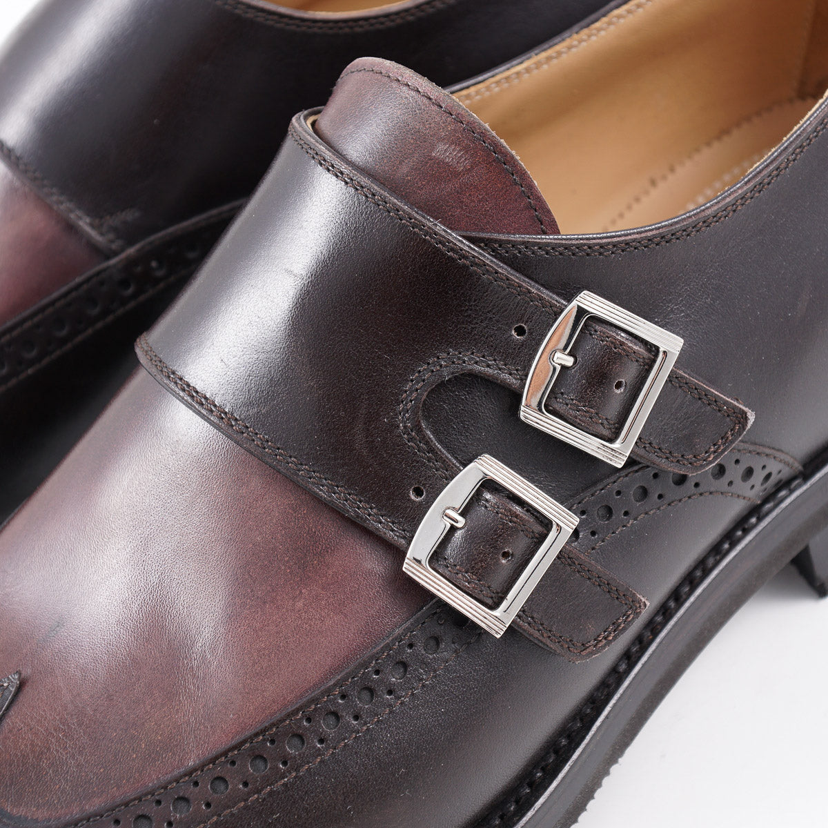 Kiton Burgundy Double Buckle Monk Strap - Top Shelf Apparel