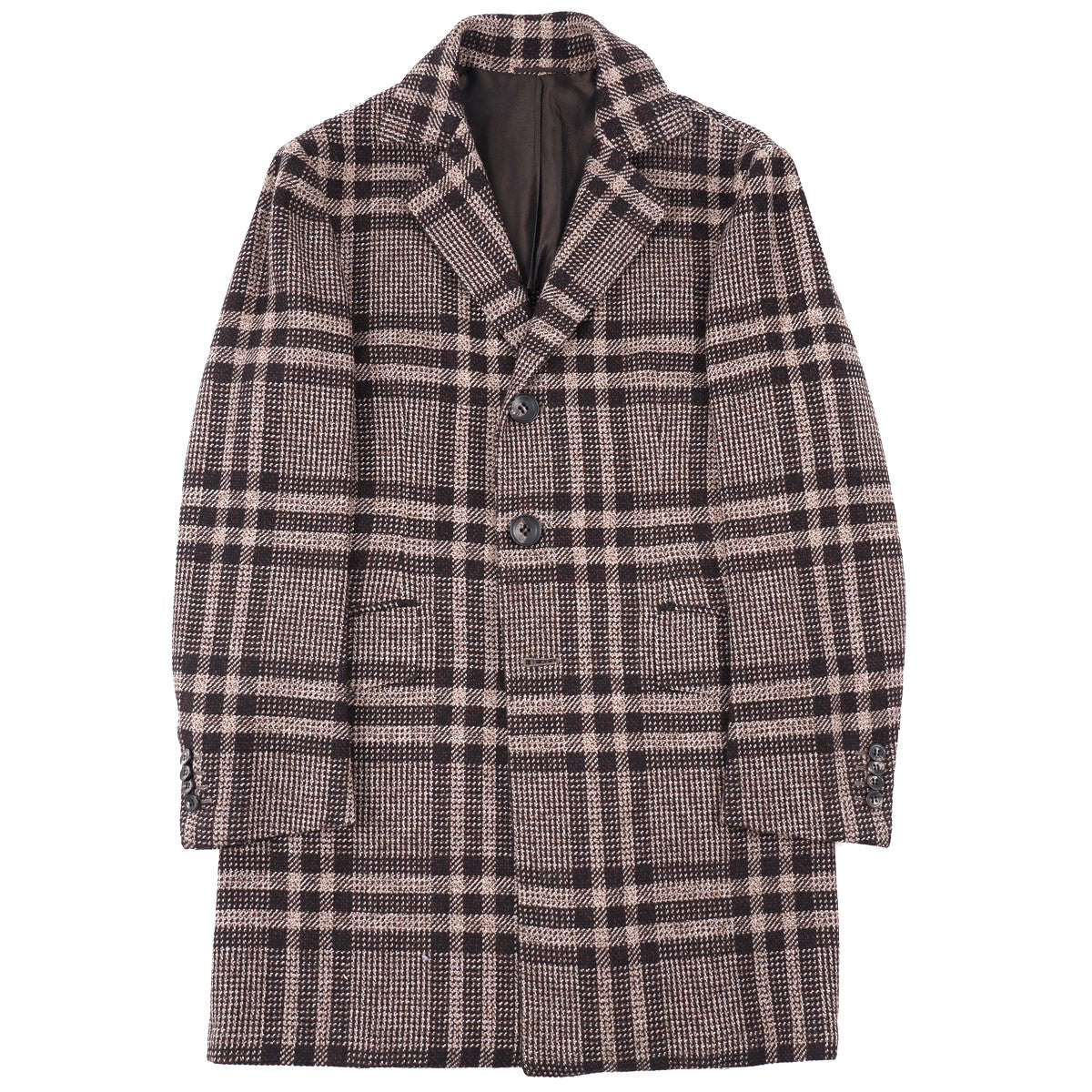 Kiton Layered Plaid Cashmere Overcoat - Top Shelf Apparel