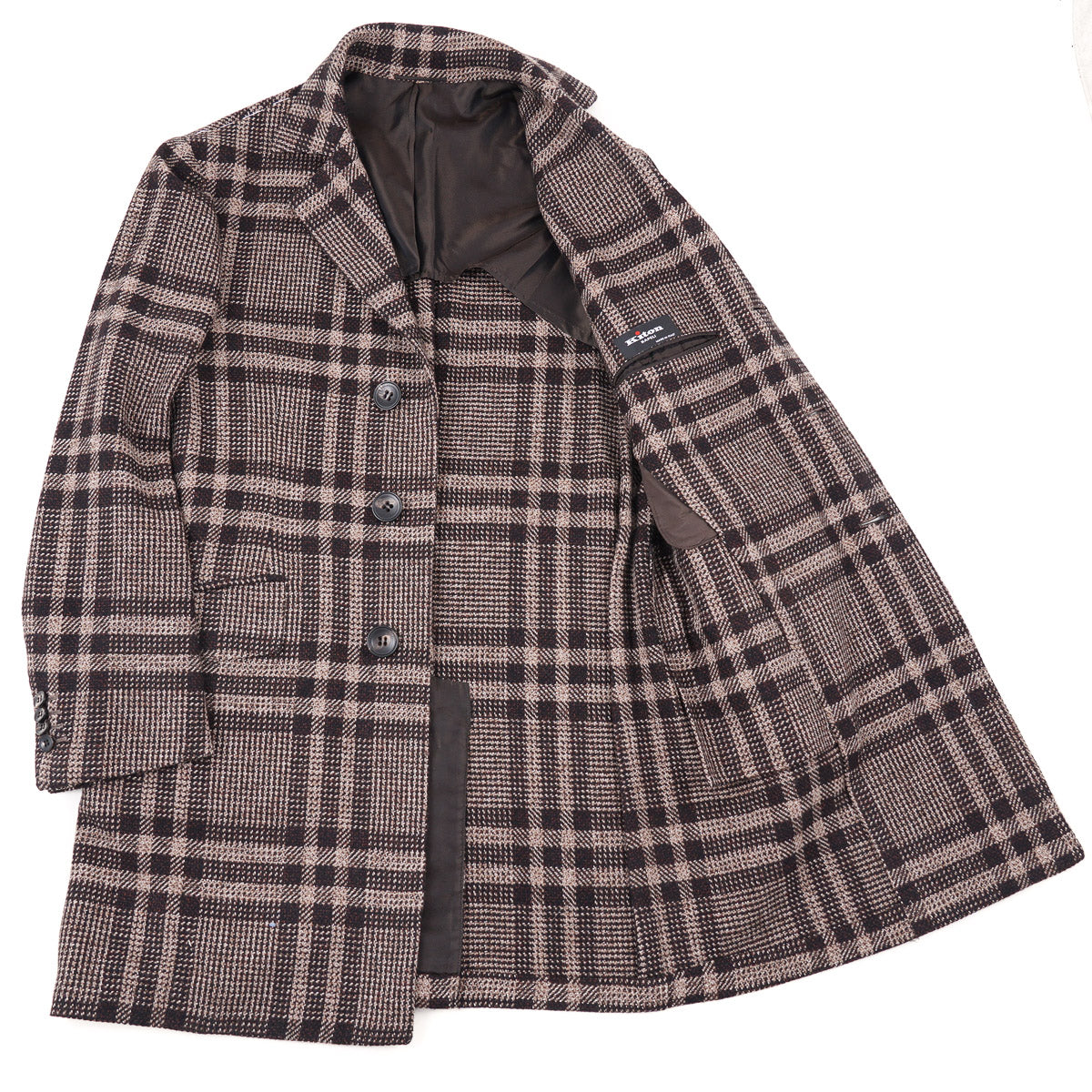 Kiton Layered Plaid Cashmere Overcoat - Top Shelf Apparel