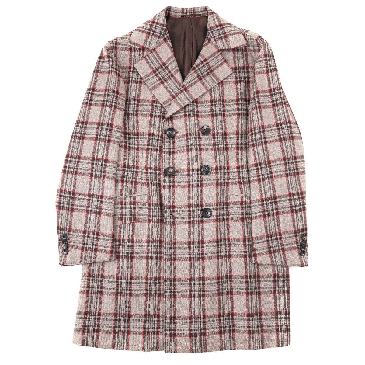Kiton Woven Check Cashmere Overcoat - Top Shelf Apparel