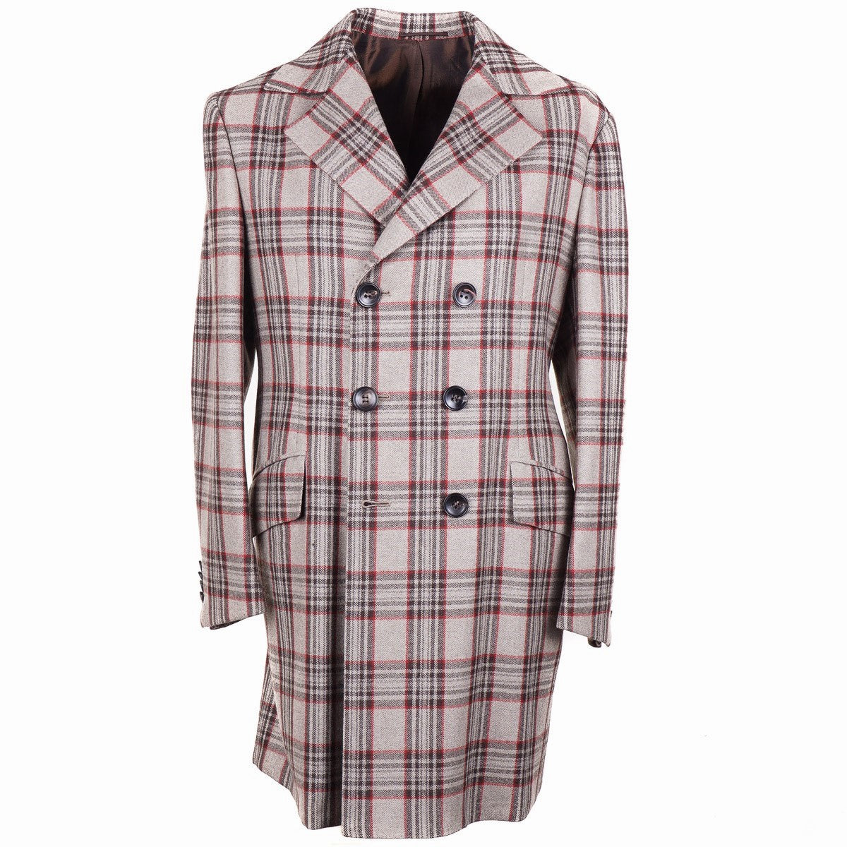 Kiton Woven Check Cashmere Overcoat - Top Shelf Apparel