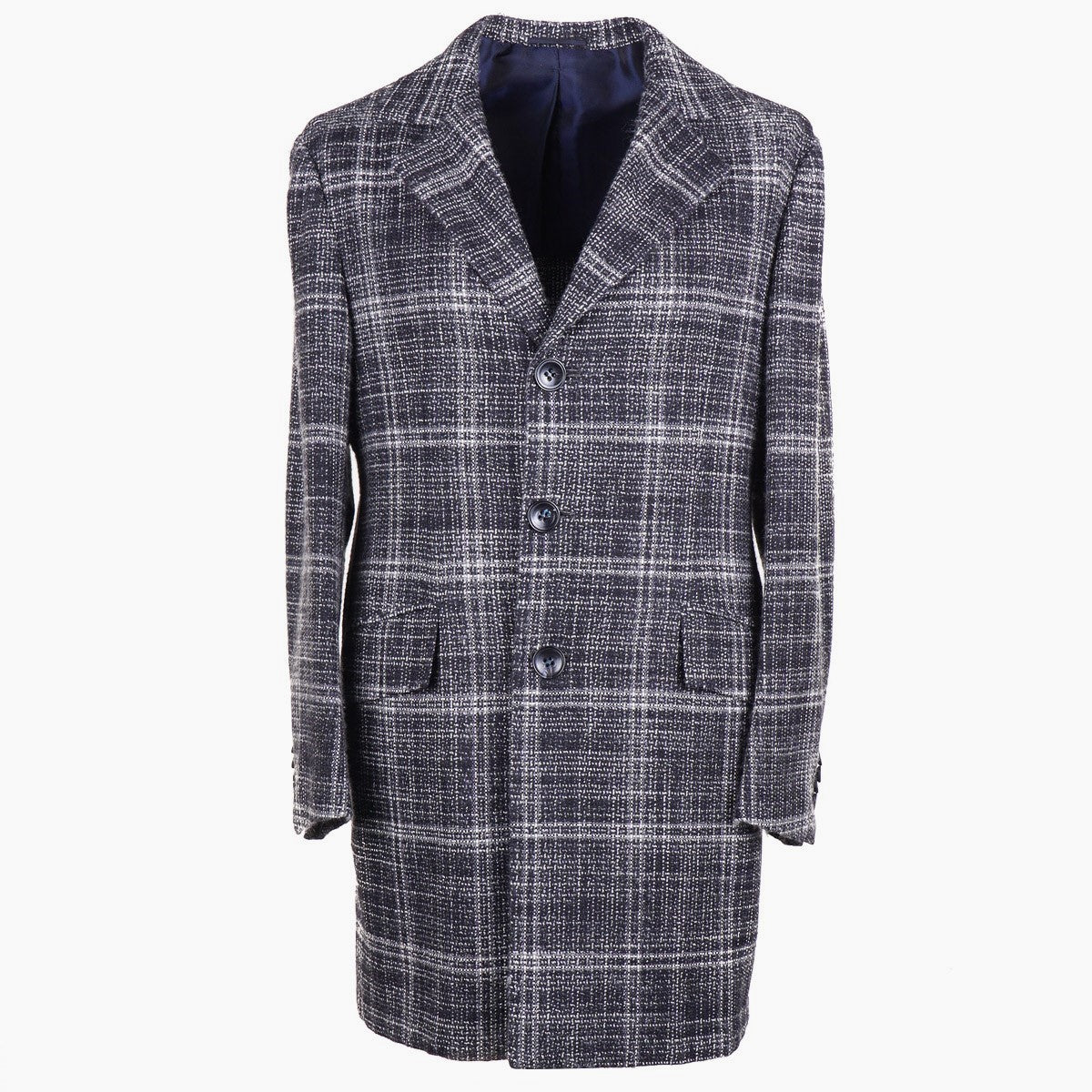 Kiton Woven Check Cashmere Overcoat - Top Shelf Apparel