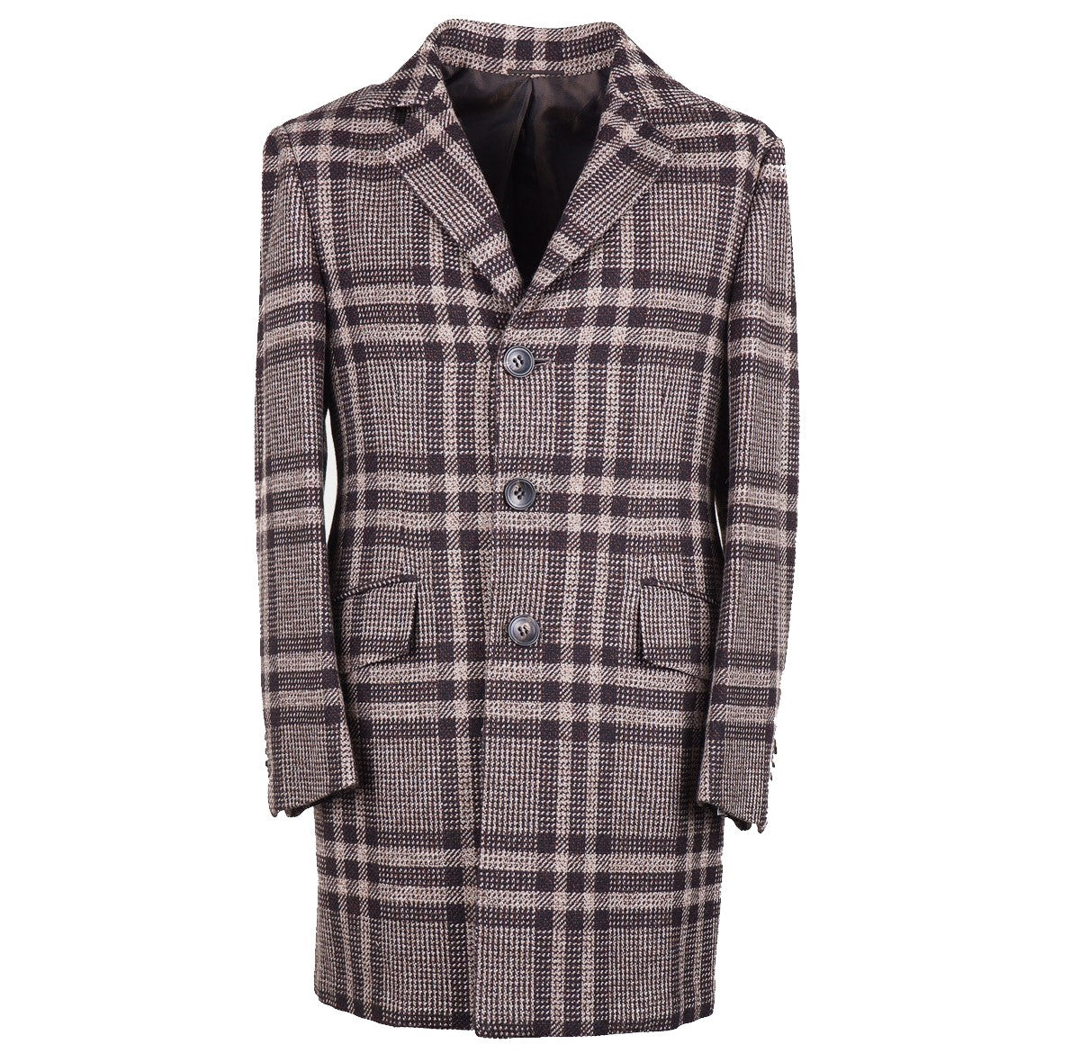 Kiton Layered Plaid Cashmere Overcoat - Top Shelf Apparel