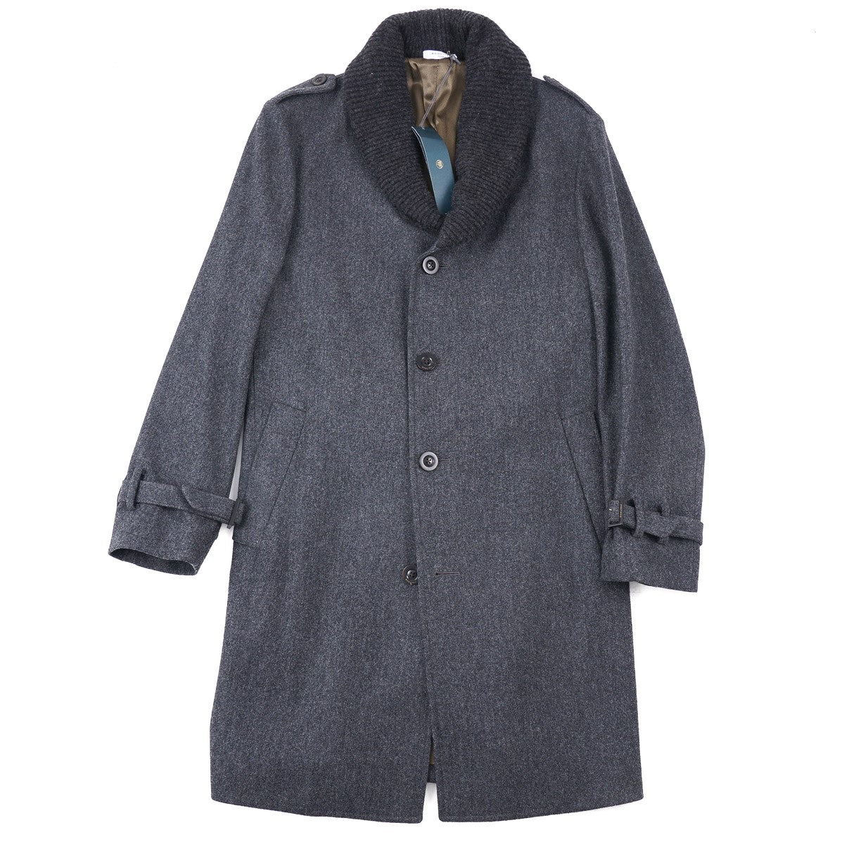 Boglioli Wool Overcoat with Knit Collar - Top Shelf Apparel