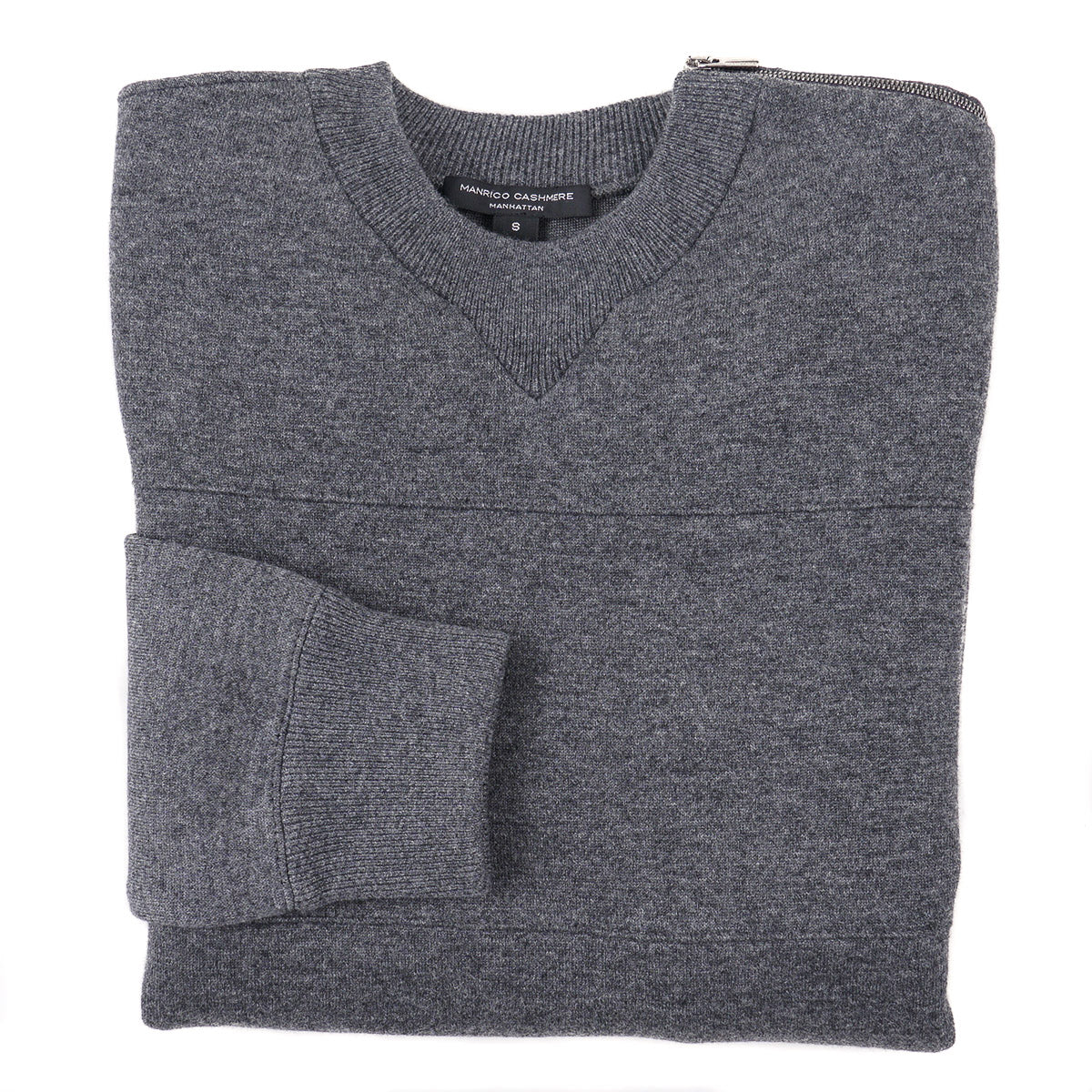 Manrico Cashmere Sweater with Zip Detail