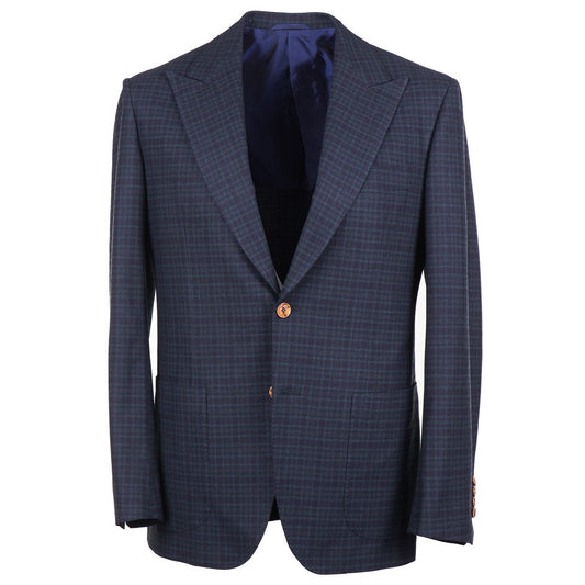 Sartorio Check Wool Suit with Peak Lapels - Top Shelf Apparel