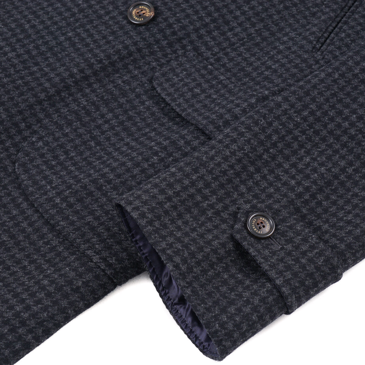 Brunello Cucinelli Houndstooth Wool Overcoat - Top Shelf Apparel