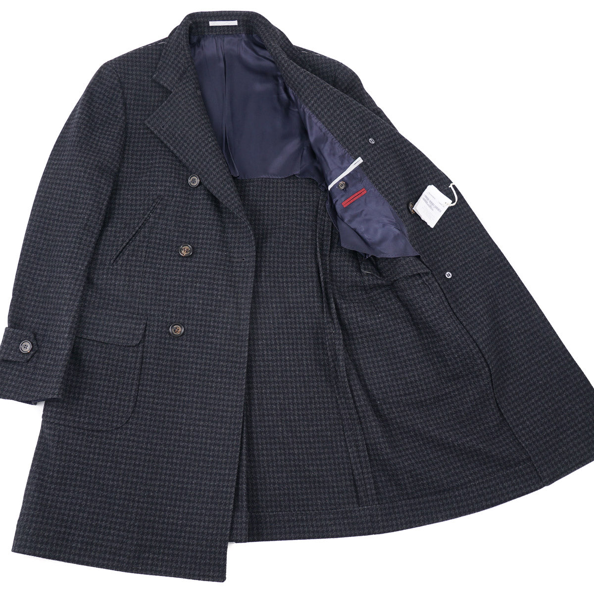Brunello Cucinelli Houndstooth Wool Overcoat - Top Shelf Apparel