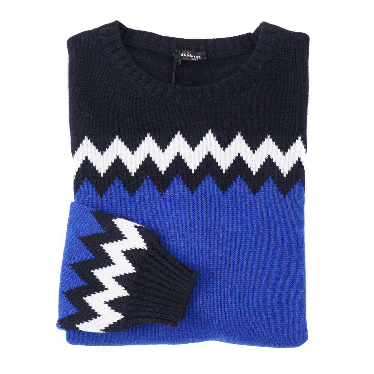 Kiton Slim-Fit Chevron Cashmere Sweater - Top Shelf Apparel