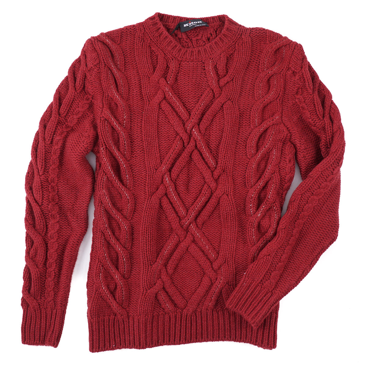 Kiton Cashmere Sweater with Leather Details - Top Shelf Apparel