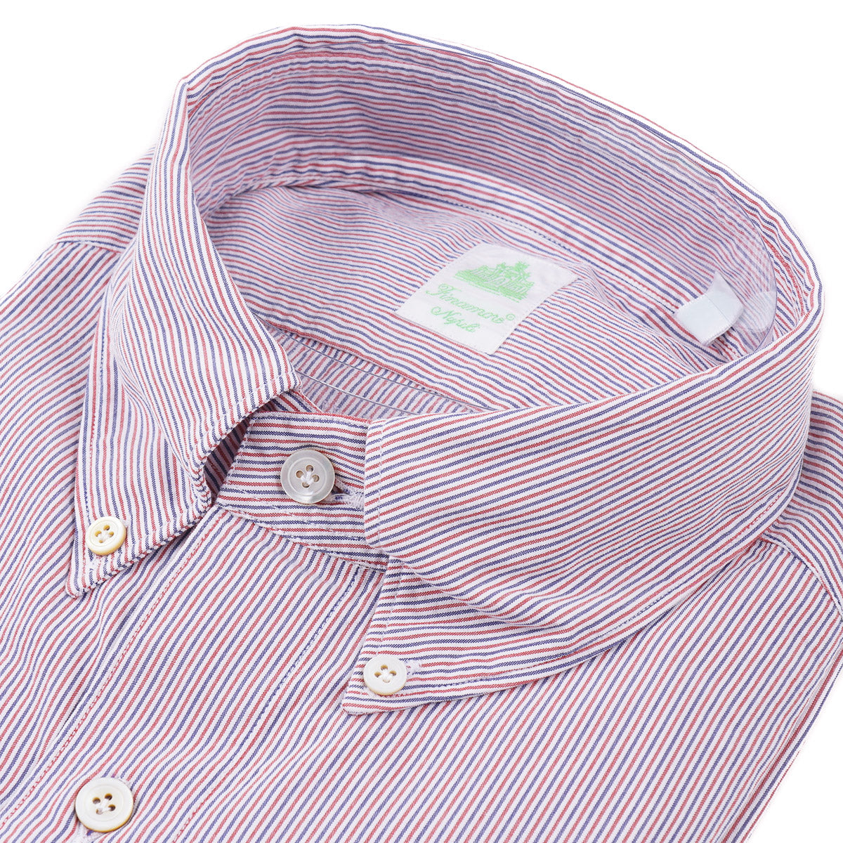 Finamore Woven Stripe Cotton Dress Shirt - Top Shelf Apparel