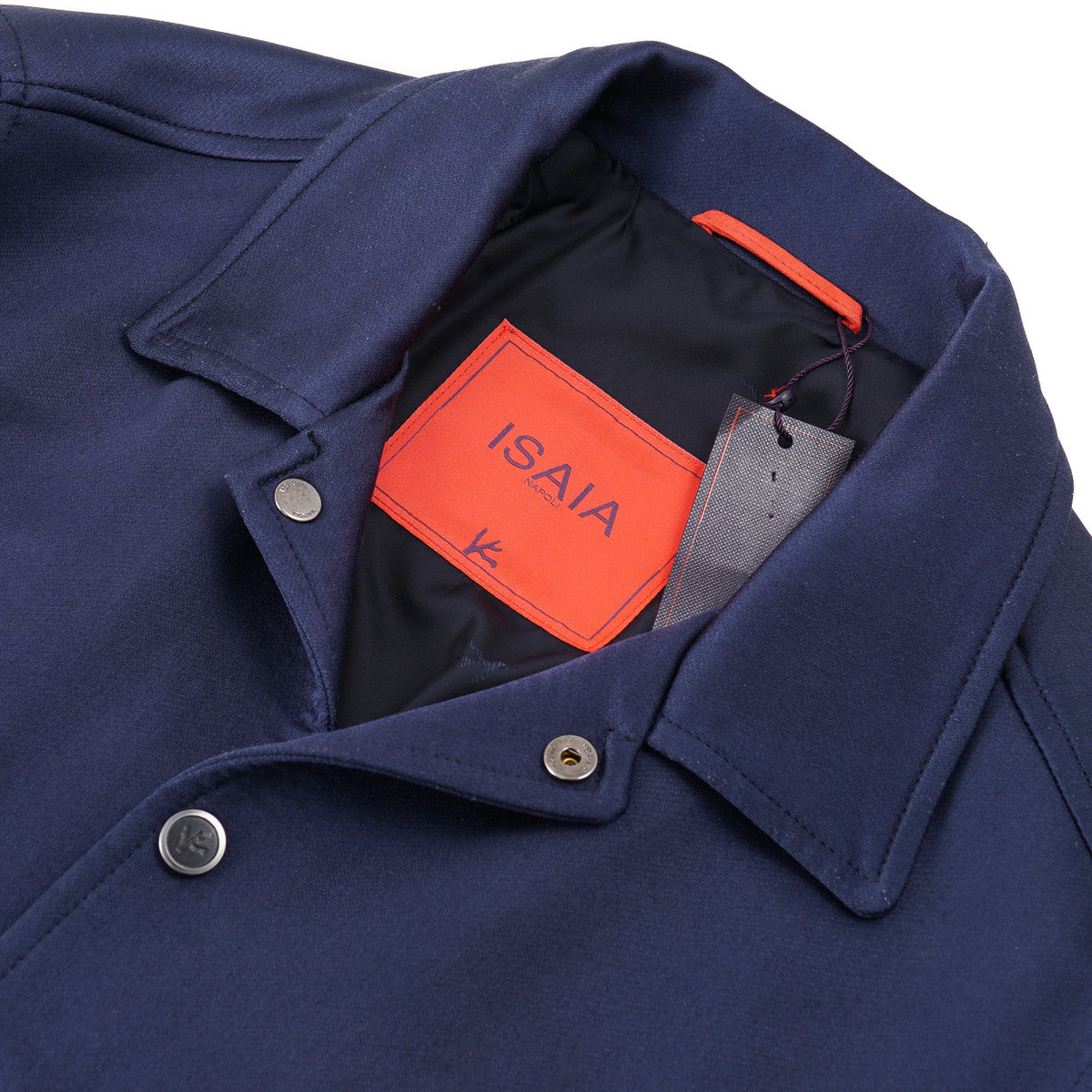 Isaia Satin Wool-Silk Varsity Jacket - Top Shelf Apparel