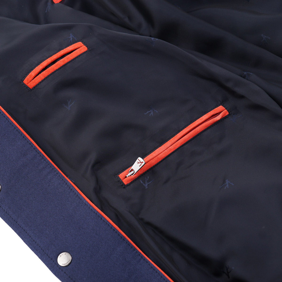 Isaia Satin Wool-Silk Varsity Jacket - Top Shelf Apparel