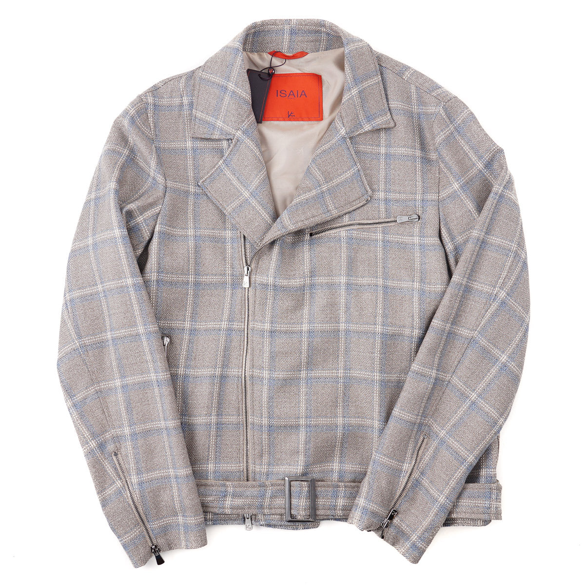 Isaia Wool-Silk-Linen Moto Jacket - Top Shelf Apparel