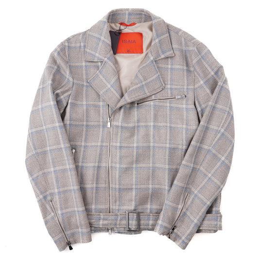 Isaia Wool-Silk-Linen Moto Jacket - Top Shelf Apparel