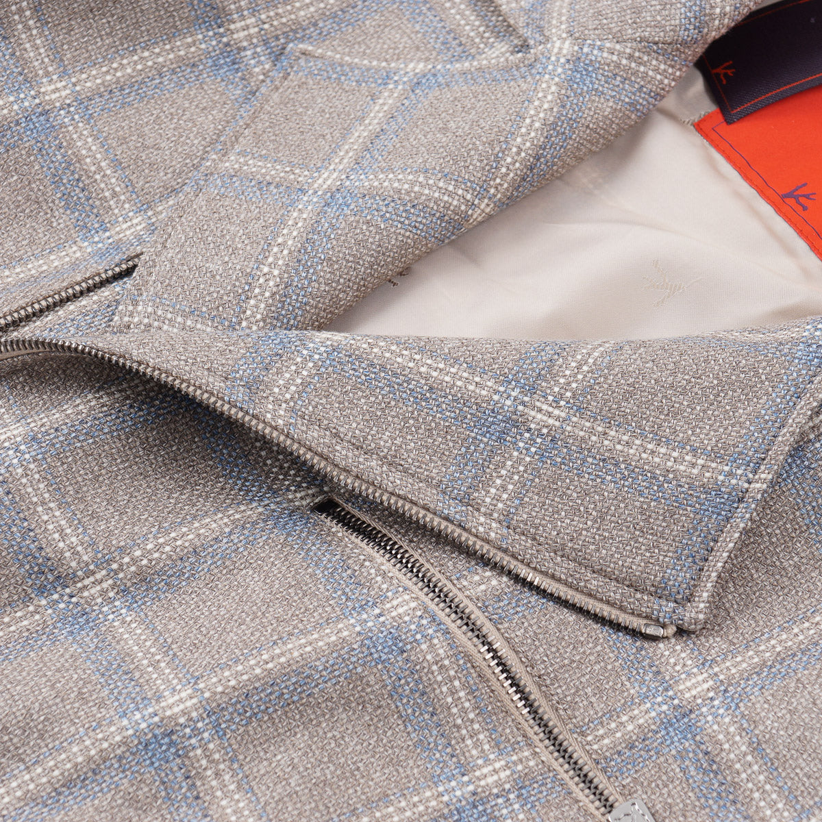 Isaia Wool-Silk-Linen Moto Jacket - Top Shelf Apparel